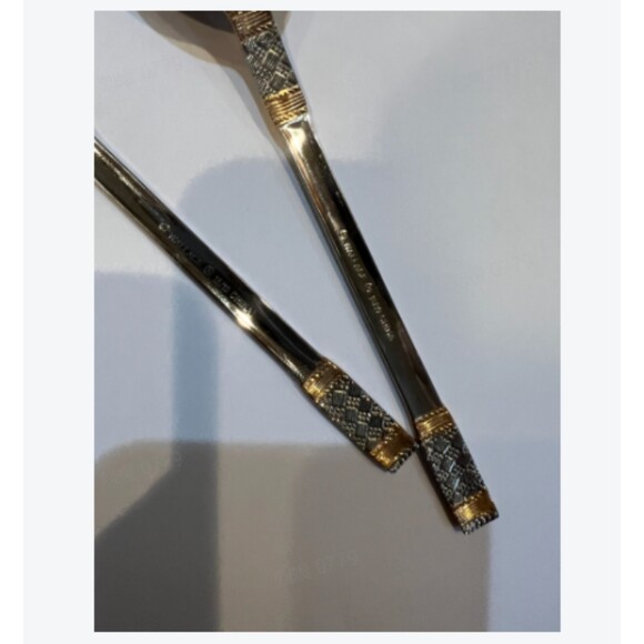 2pcs/pack Wallace Golden Corsica Stainless Flatware Sugar Spoon - Picture 4 of 5